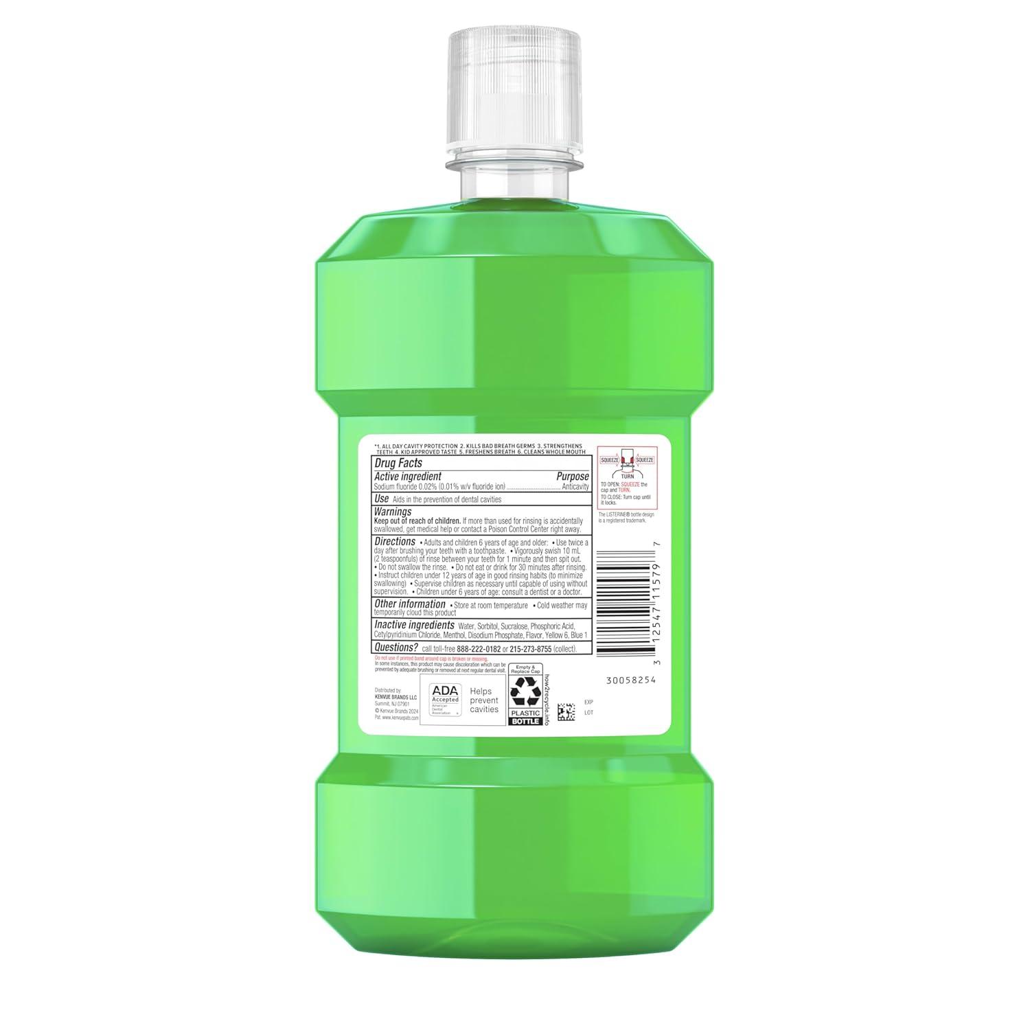 imageListerine Smart Rinse Kids AlcoholFree Anticavity Sodium Fluoride Mouthwash ADA Accepted Oral Rinse for Dental Cavity Protection Mint Shield Flavor for Childrens Oral Care 500 mL Pack of 6Mint