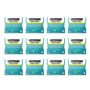 imageListerine Cool Mint PocketPaks Portable Breath Strips for Bad Breath Fresh Breath Strips Dissolve Instantly to Kill 99 of Bad Breath Germs OnTheGo Cool Mint 24Strip Pack 3 Pack24 Count Pack of 12