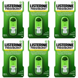 imageListerine Cool Mint Pocketmist Oral Care Mist for Fresh Breath NonAerosol SugarFree Bad Breath Refresher Spray to Kill 99 of Bad Breath Germs Portable Cool Mint Flavor 2 Sprays6 Count