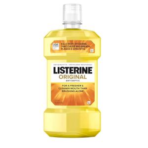 imageListerine Original Antiseptic Oral Care Mouthwash to Kill 99 of Germs That Cause Bad Breath Plaque and Gingivitis ADAAccepted Mouthwash Original Flavored Oral Rinse 1 L338 Fl Oz Pack of 1