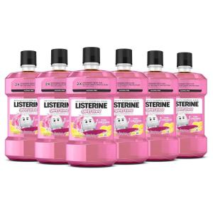 imageListerine Smart Rinse Kids Mouthwash ADA Accepted AlcoholFree Anticavity Sodium Fluoride Mouthwash Oral Rinse for Dental Cavity Protection Pink Lemonade Flavor 500 mL 6 PackPink Lemonade