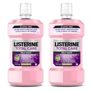 imageListerine Total Care Alcohol Free Mouthwash Fresh Mint 1L Pack of 2338 Fl Oz Pack of 2