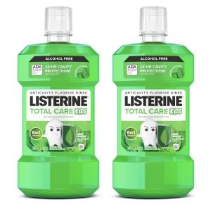 imageListerine Total Care Kids Mouthwash ADA Accepted AlcoholFree Anticavity Sodium Fluoride Mouthwash Oral Rinse for Cavity Protection Berry Splash Flavor for Kids Oral Care 169 Oz 6Pack1691 Fl Oz Pack of 2