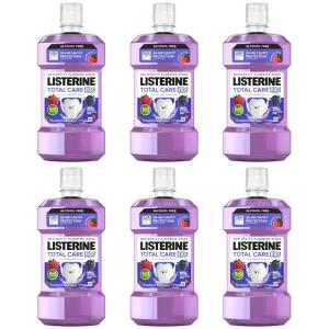 imageListerine Total Care Kids Mouthwash ADA Accepted AlcoholFree Anticavity Sodium Fluoride Mouthwash Oral Rinse for Cavity Protection Berry Splash Flavor for Kids Oral Care 169 Oz 6Pack1691 Fl Oz Pack of 6