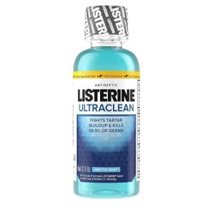 imageListerine Ultraclean Oral Care Antiseptic Mouthwash Everfresh Technology to Help Fight Bad Breath Gingivitis Plaque ampamp Tartar ADAAccepted Oral Rinse Cool Mint 1 L Pack of 2mint