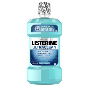 imageListerine Ultraclean Oral Care Antiseptic Mouthwash Everfresh Technology to Help Fight Bad Breath Gingivitis Plaque ampamp Tartar ADAAccepted Oral Rinse Cool Mint 1 L Pack of 2Artic Mint