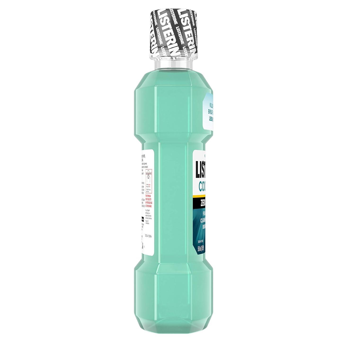imageListerine Alcohol Free Mouthwash Less Intense AlcoholFree Oral Care Formula for Bad Breath Cool Mint Flavor 32 fl ozClean Mint