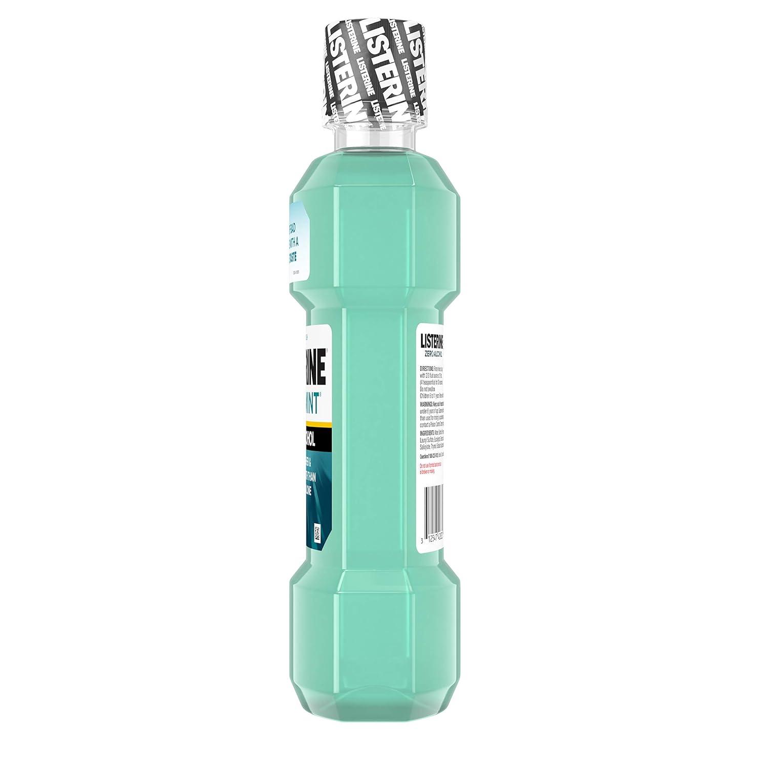imageListerine Alcohol Free Mouthwash Less Intense AlcoholFree Oral Care Formula for Bad Breath Cool Mint Flavor 32 fl ozClean Mint