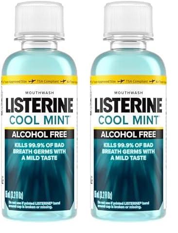 imageListerine Alcohol Free Mouthwash Less Intense AlcoholFree Oral Care Formula for Bad Breath Cool Mint Flavor 32 fl ozCool Mint