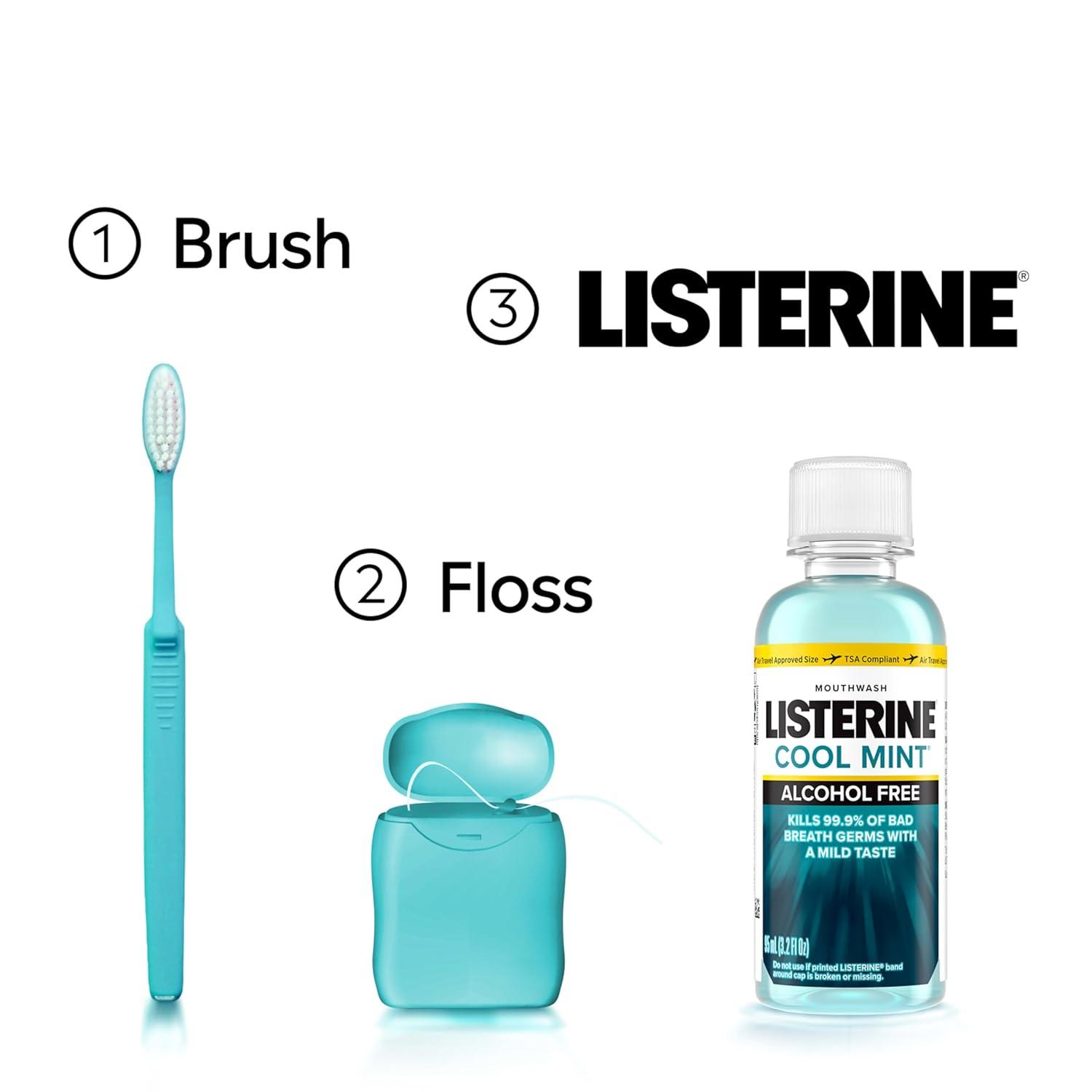 imageListerine Alcohol Free Mouthwash Less Intense AlcoholFree Oral Care Formula for Bad Breath Cool Mint Flavor 32 fl ozCool Mint