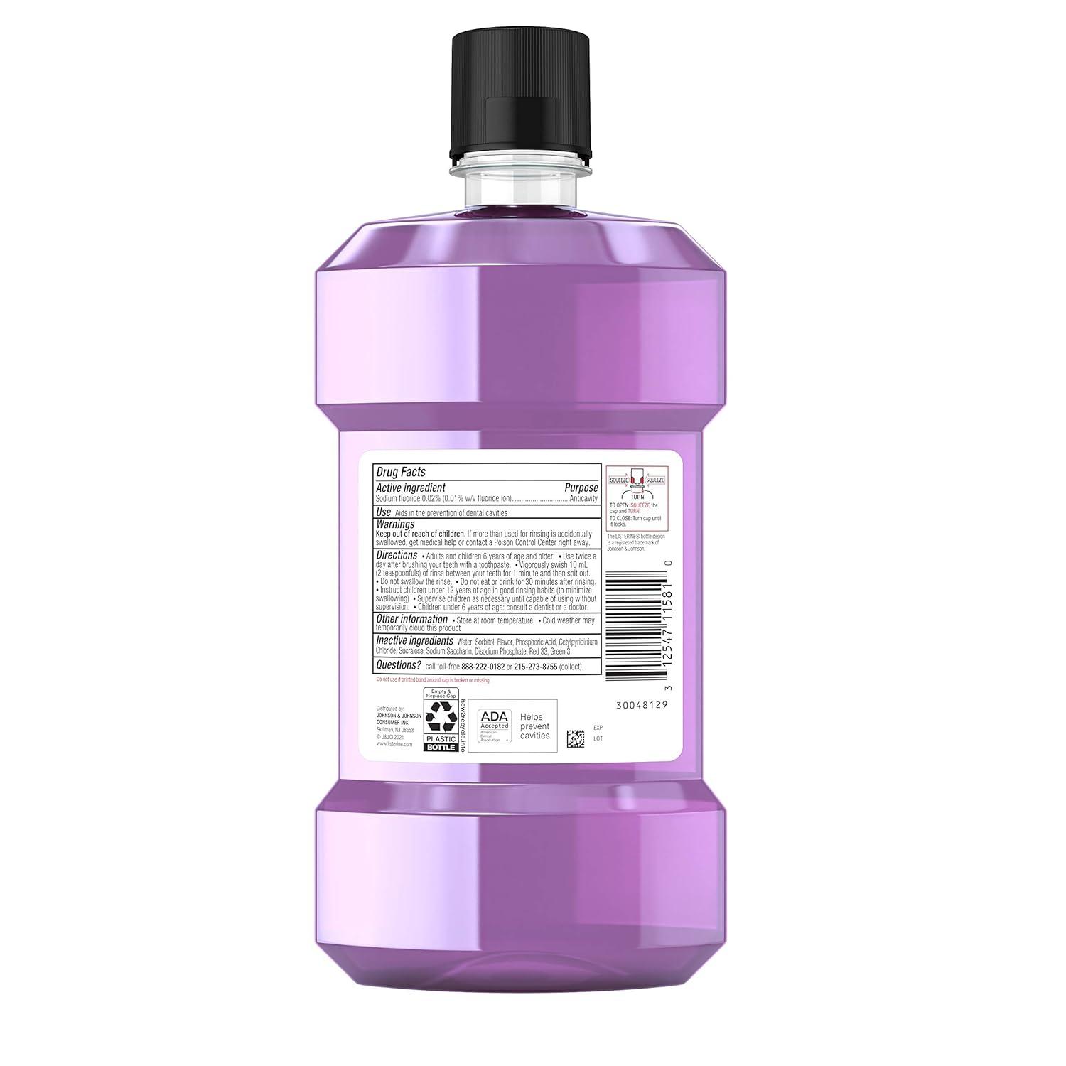 imageListerine Smart Rinse Kids AlcoholFree Anticavity Fluoride Mouthwash for Cavity Protection Berry Splash Flavor 500 mL Pack of 2 Purple