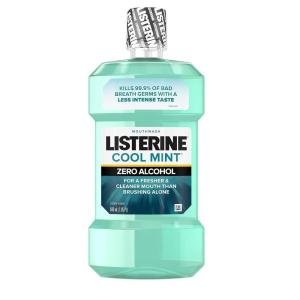 imageListerine Alcohol Free Mouthwash Less Intense AlcoholFree Oral Care Formula for Bad Breath Cool Mint Flavor 32 fl ozClean Mint