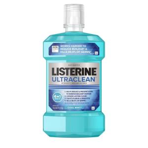 imageListerine Ultraclean Oral Care Antiseptic Mouthwash Everfresh Technology to Help Fight Bad Breath Gingivitis Plaque ampamp Tartar ADAAccepted Tartar Control Oral Rinse Cool Mint 1 L507 Fl Oz Pack of 1