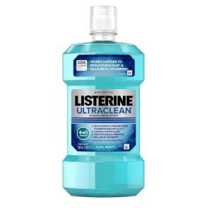 imageListerine Ultraclean Oral Care Antiseptic Mouthwash to Help Fight Bad Breath Germs Gingivitis Plaque and Tartar Oral Rinse for Healthy Gums Fresh Cool Mint Flavor 500 ml Blue Pack of 2Mouthwash Pack of 1