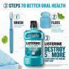 imageListerine Cool Mint Antiseptic Mouthwash to Kill 99 of Bad Breath Germs and Gum Therapy Mouthwash in Glacier Mint to Help Reverse Signs of Early Gingivitis Convenience Pack 2 x 1 L