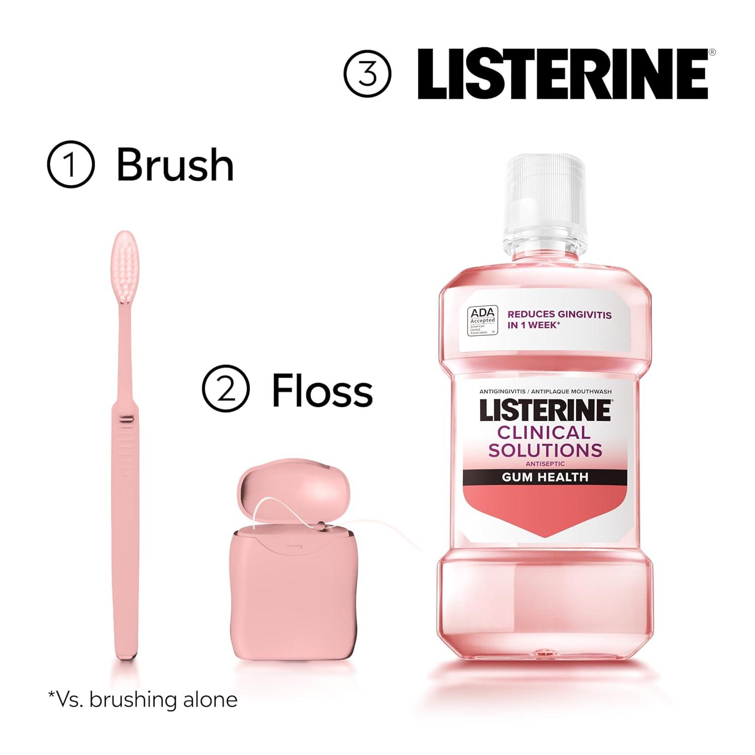 Gingivitis Rinse Listerine Clinical Solutions Gum Health Antiseptic Mouthwash ...