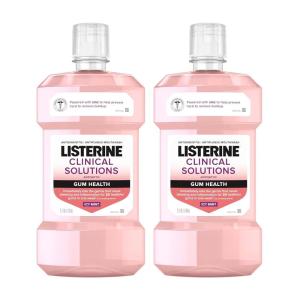 imageListerine Clinical Solutions Gum Health Antiseptic Mouthwash Antigingivitis ampamp Antiplaque Oral Rinse Kills Germs for Healthier Gums Reduces Gingivitis in 1 Week ICY Mint Twin Pack 1 L 2 Pack34 Fl Oz Pack of 2